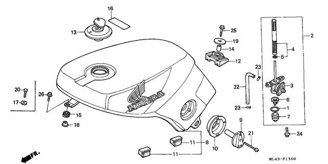 Honda CB450SG 1986 F-13 Fuel Tank