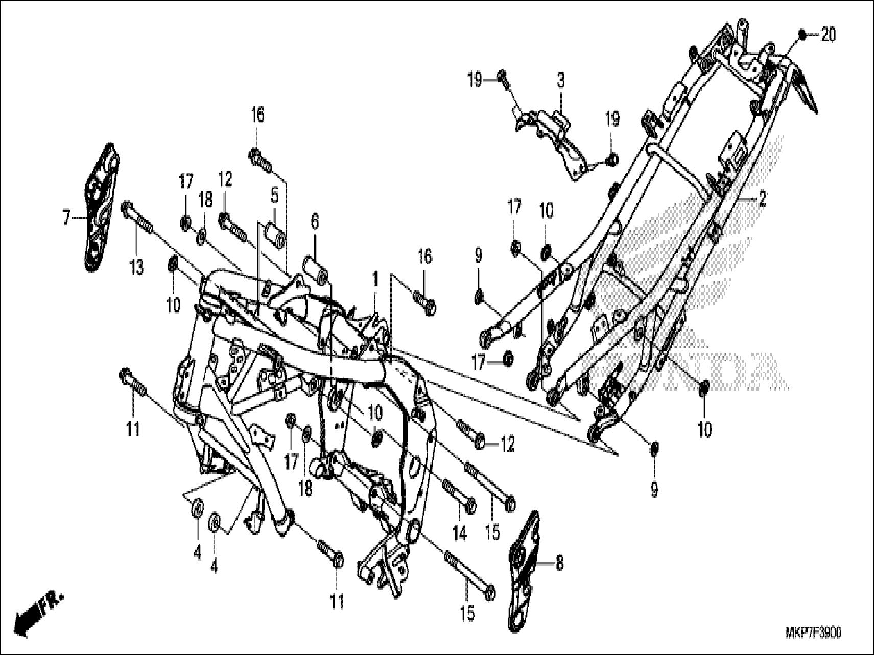 Honda CB500XK 2019 Bolt, Flange, 10X40 (90101-MGZ-J00)