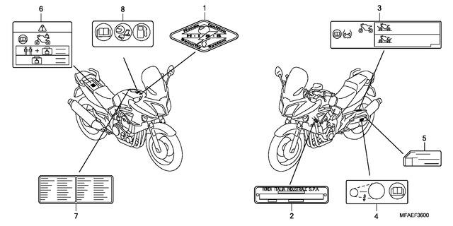 Honda CBF1000AA 2010 Label, Tire (87505-MFA-921)