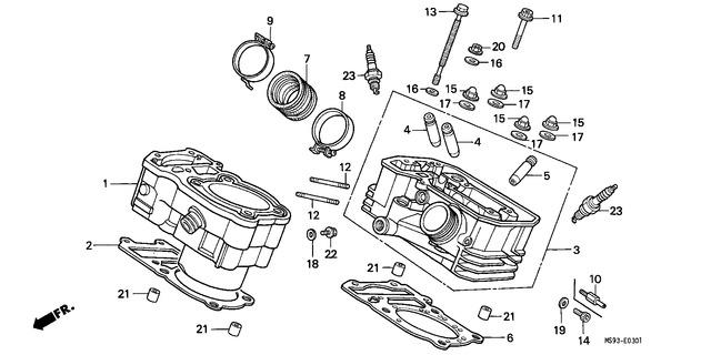 Honda NTV600J 1988 Bolt, Cylinder, 8X187 (90081-MZ8-H01)