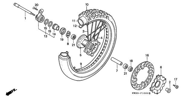 Honda NX250M 1991 Collar, Fr. Wheel (44311-MG3-000)