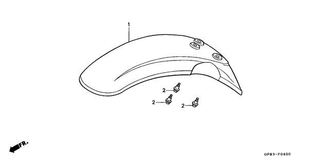 Genuine Honda QR50E (1984) F-04 FRONT FENDER Motorcycle Parts
