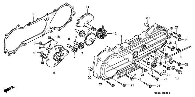 Honda QR50R 1994 Spindle Comp., Kick Start (28270-GF8-000)