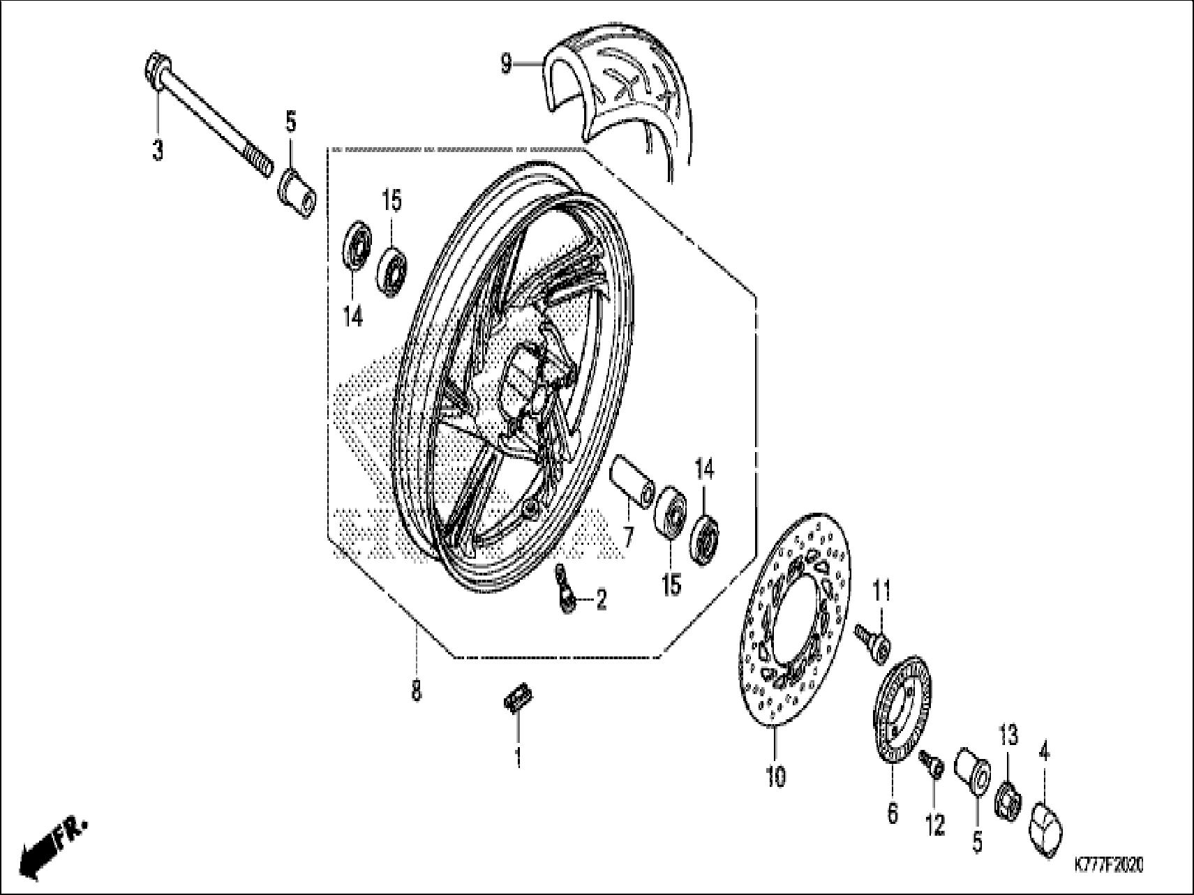 Honda SH125ADK 2019 Cap, Axle Nut (44302-KTT-950)
