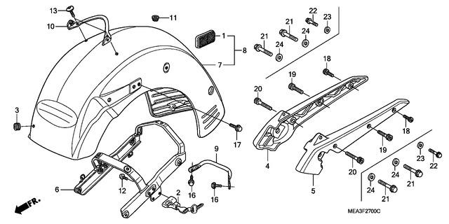Rear Seat Stay Replacement HONDA 80115-MCV-000 Rear Seat Stay