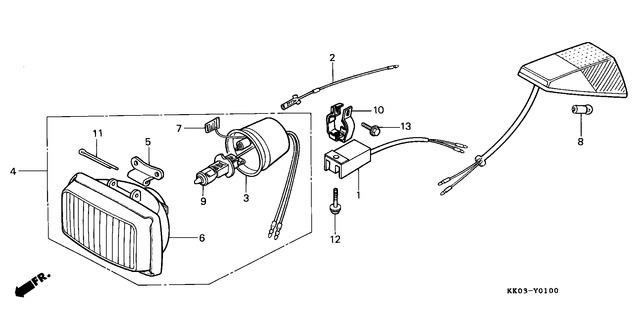 Genuine Honda XR200RE (1984) FOP01 HEADLIGHT UNIT Motorcycle Parts